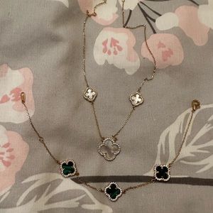 Rachel Zoe Clover Bracelet and Necklace